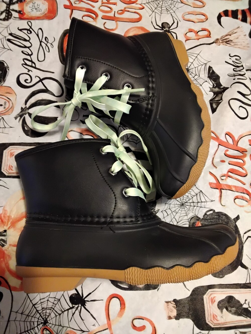 Khombu Black Duck Rain Boots unisex boys girls Youth 3 with side zip